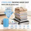 Cozy Essential Travel Vacuum Storage Bags with Rechargeable Cordless USB Pump, Space Saver Bags for Luggage, Suitcase, Carry-On, for Clothes, Blankets, Bedding & Seasonal Storage,12 Combo