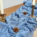 Blue Cheesecloth Table Runner Fall Thanksgiving 120 Inch Dusty Blue Rustic Boho Cheese Cloth 10Ft Gauze Table Runner for Wedding Decor Baby Shower Holiday Party Home Decorations