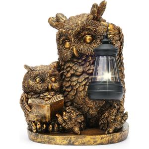 Owl Solar Powered Outdoor Garden Statue, Resin Statue with Solar Light Lantern, Decorative Lawn, Yard Outdoor Owl Decoration. Unique Home Decoration, Gifts for Women Mom,on Mother's Day