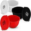 SLIZER 5 Qt Tilt-Head Silicone Bowl Liners for Kitchenaid Stand Mixer,3-Pack with Storage Lids, BPA-Free Nonstick, Cold/Heat Resistant Silicone, Heavyweight Thick Design