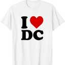 I Love DC Heart T-Shirt, White, M