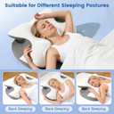 Side Sleeper Pillow, Memory Foam Cervical Neck Pillow, Dual Height Orthopedic Contour Pillow for Neck Support, Ergonomic Pillow for Side Back Stomach Sleepers with Breathable Washable Cover, Gray