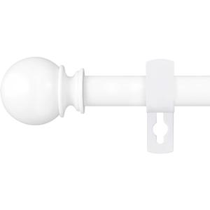 White Curtain Rods for Windows 28 to 48 Inch, 5/8" Diameter Heavy Duty Metal Stainless Steel Adjustable Small Curtain Rod With Bracket(2.3-4 Feet)