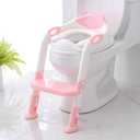 Potty Training Seat with Step Stool Ladder, SKYROKU Potty Training Toilet for Kids Boys Girls Toddlers - Comfortable Safe Potty Seat with Anti-Slip Pads Ladder Pink