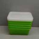 Storex Small Cubby Bins  Plastic Storage Containers for Classroom with Non-Snap Lid, 12.2 x 7.8 x 5.1 inches, Green, (62409U05C) (Pack of 5)