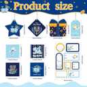 WERNNSAI Hanukkah Holiday Gift Tags - 24PCS Blue Themed Gift Wrapping Tags with Ribbon, Sticker Seals, and Mini Notecards (Star of David, Menorah, Dreidel) for Gift Bags and Wrapped Presents