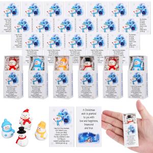24Set Emotional Inspirational Support Positive Mini Snowman Figures, Bulk for Coworkers, Christmas Group Employee Appreciation Gifts for Staff Teacher Team Office Holiday Desk Decor