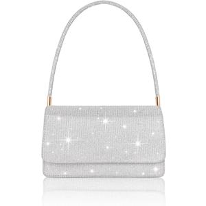 Evening Bag Clutch Purse for Women, Sparkling Envelope Handbag with 2 Compartments for Prom Cocktail Party