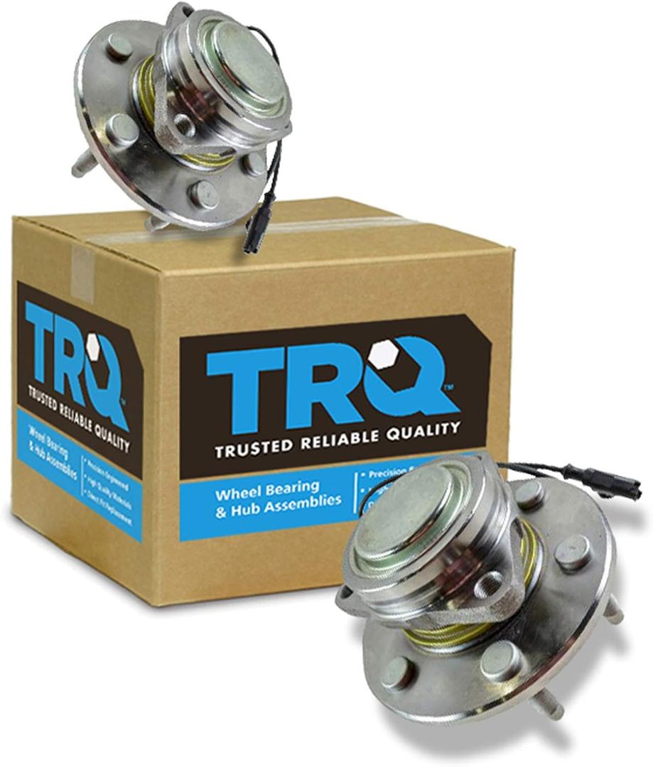 TRQ 2 Piece Front Wheel Bearing & Hub Assembly Set Compatible with 2007-2014 Cadillac Escalade 2008-2014 Escalade ESV 2007-2013 Chevrolet Avalanche Silverado 1500 Suburban 1500 Tahoe GMC Sierra 1500