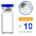 2ml Sealed Vials with Self Healing Injection Port and Plastic-Aluminum Flip Caps,Glass Empty Vials for Injection 50 Pack