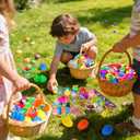 100 Pack Prefilled Easter Eggs with Assorted Toys Inside 6 Surprise Golden Eggs, 100 Plastic Easter Eggs Fillers with Fidget Toys Easter Basket Stuffers Fillers Egg Hunt Party Favors for Kids Boy Girl