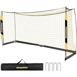 MangoStar Soccer Goal, 12X6 FT Soccer Goals for Backyard Portable Net Collapsible Metal Base, Quick Setup Soccer Net for Indoor Outdoor Practice Training with Carry Bag