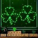 Lomotech Shamrocks Window Lights with Suction Cup, Battery Operated 12 Inch Lucky Clover Light with Timer Function for St Patrick's Day Decorations(2 Pack)