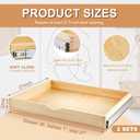 Menkxi 2 Set Wooden Pull out Cabinet Organizer Fully Assembled Slide out Pantry Drawer with Gentle Close Storage Shelf Tray for Base Kitchen Under Sink Bathroom Accessory(Wood Color,27'' X 21'' X 3")