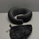 Travel Pillow, 100% Pure Memory Foam Neck Pillow for Airplanes, Comfortable Breathable Cover, Travel Essentials for Plane, Car, Train and Home, Black (Medium)