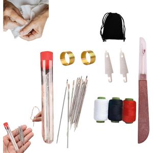 2 x 37 PCS Steel Needles for Hand Sewing Stainless Steel Sewing Needles Sew-ing Tool Kit (Black)