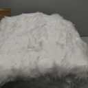 Fluffy Blanket for Couch Soft Luxury Faux Rabbit Fur Throw Cozy Fuzzy Plush Bubble Blanket Thick Warm Decorative Throw for Bed, Sofa (King Size 108''x90'', Cream White)