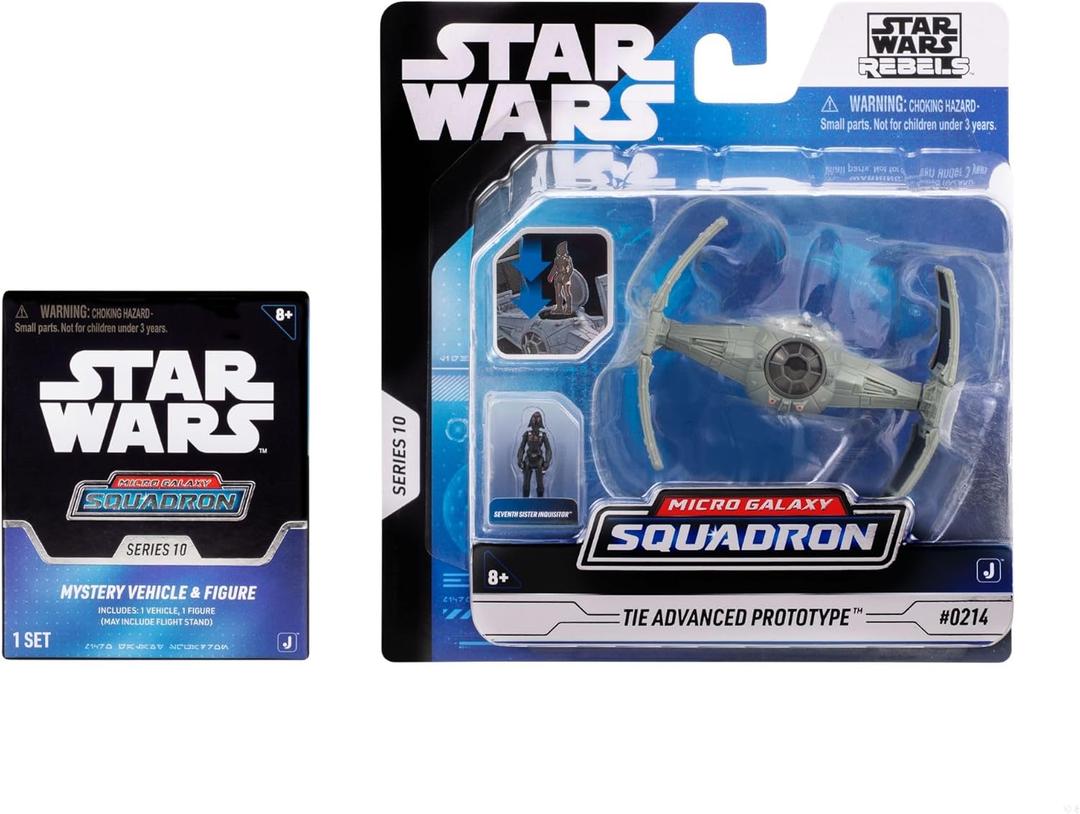 Star Wars Micro Galaxy Squadron TIE Advanced Prototype Mystery Bundle - 3-Inch and 2.5-Inch Vehicles with Accessories 