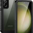 Lanhiem for Samsung Galaxy S23 Case with Built-in Screen Protector, IP68 Waterproof Dustproof Mil-Grade Rugged Full Body Shockproof Protective Cover for Galaxy S23 5G 6.1 Inch, Black