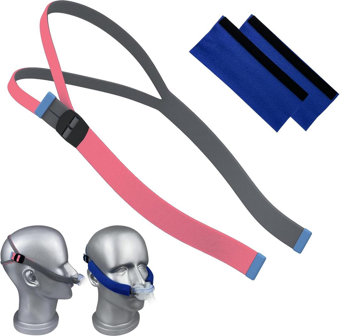 Upgraded Airfit P10 N30 Headgear Strap Nasal Mask Replacement Straps Supplies Fully Adjustable Design Quickfit Compatible With Airfit P10 N30 Airsense 10 11 Nasal Pillow Mask System (Pink 2-Pack)