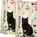 Flour Sack Kitchen Towels Set of 2-18x26 Cotton Dish Towels with Hanging Loop Reusable Tea Towel for Cleaning Spring Absorbent Dishcloths Cute Home Decor Housewarming, Retro Cats Floral