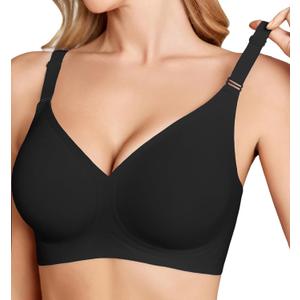Avidlove Wireless Bras for Women Comfy Seamless Bra No Underwire Bras Full Coverage Bralettes Soft Comfortable Everyday Bra (X-Large, Black)