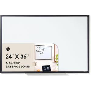 U Brands 24" x 36" Large Magnetic White Board, Black Metal Frame