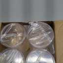 4 Pack Qtip Holder Dispenser with Bamboo Lids - 10 oz Clear Plastic Apothecary Jar Containers for Vanity Makeup Organizer Storage - Bathroom Accessories Set for Cotton Swab, Ball, Pads, Floss