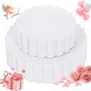 supernal 100pcs White Plastic Plates Disposable for Wedding,Plastic Plates For Party Includes 50pcs Dinner and Dessert Plate.Scalloped Plastic Platefor Valentine's Day Mother's Day and Easter