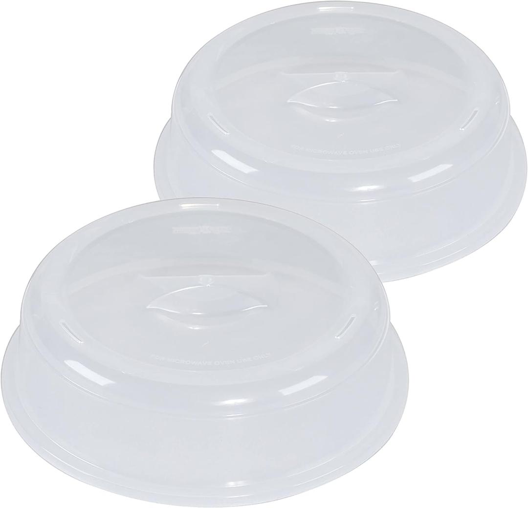 Nordic Ware BPA-free and Melamine Free Plastic Splatter Microwave Cover, 10-Inch (Set of 2), Clear