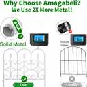 AMAGABELI 5 Panels 32in(H)×10ft(L) Decorative Garden Fences and Borders for Dogs No Dig Rustproof Metal Fence Panels Garden Edging Border Animal Barrier Fencing for Flower Beds Yard Patio Decor White