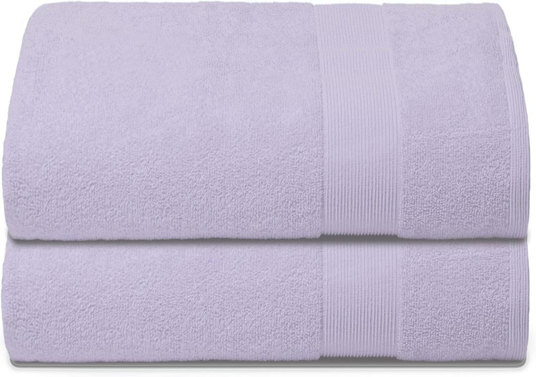 Belizzi Home Premium Cotton Oversized 2 Pack Bath Sheet 35x70-100% Pure Cotton - Ideal for Everyday use - Ultra Soft & Highly Absorbent - Machine Washable - Purple