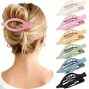 Flat Hair Clips for Women - 6 PCS French Flat Claw Clips Medium Hair Clips for Girls Large Hair Claw Clips for Thick or Thin Hair Strong Hold No Slip Hair Accessories for women (Light Colorful)