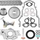 Timing Chain Kit with M295HV Oil Pump & Cover Gasket Set Compatible with Chevy Camaro Express Silverado Tahoe, GMC Sierra Yukon, Cadillac CTS 4.8L 5.3L 6.0L 6.2L V8, Replace # 12646386 12591689