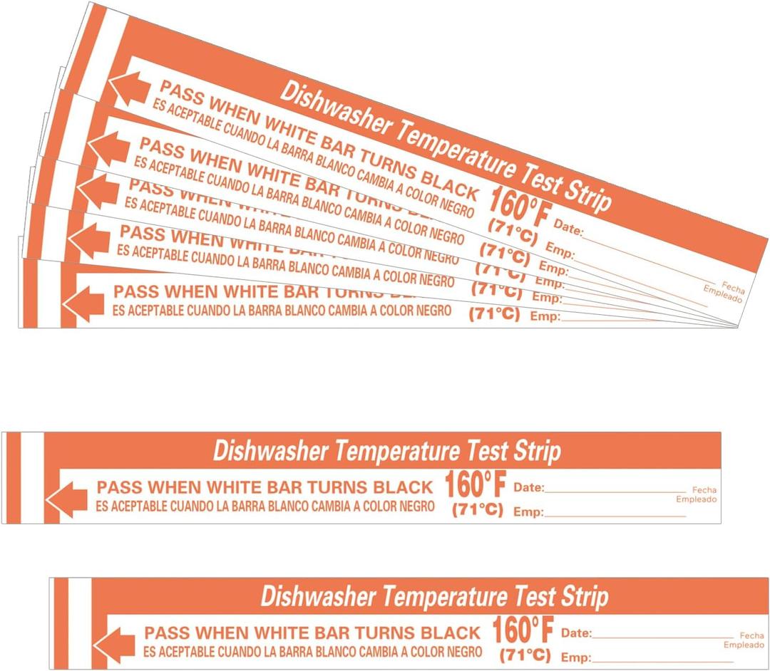 50 Pcs Dishwasher Temperature Strips Dishwasher 160 F Temp Stickers 160 Degree Dish Washer Heat Test Labels for Temperature Test