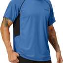 EZRUN Men's UPF 50+ Swim Shirts Cooling Rash Guard for Fishing Surf Beach (Blue, XXXL)