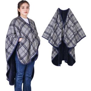 forestfish Wearable Blanket Poncho With Pockets And Buttons, Flannel Shawl Wrap Blanket For Women Soft And Warm (Smoke-gray)