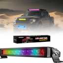 4WDKING Patented RGB Offroad LED Lights Driving/Fog/Pod Lights LED Bar for Trucks/Cars/Boat/ATV/UTV Super Bright IP68&IP69K Multi-Color Working Beam Lamp (12 inch)