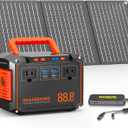 MARBERO 88.8Wh Portable Power Station with 30W Solar Panel 150W Peak Camping Solar Generator Power Bank with AC Outlet(2*AC,2*USB A, 2*USB C,) for Outdoor Travel Home Emergency Blackout Hurricane