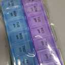 7 Day Weekly AM PM Pill Organizer, ShysTech Large Pill Case Pill Box for Pills Vitamin Supplements Medication (Purple/Blue) (1 Count (Pack of 1))