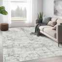 Art&Tuft Washable Rug, Anti-Slip Backing Abstract Area Rug 6'x9', Stain Resistant Rugs for Living Room, Foldable Machine Washable Area Rug 6'x9', Grey