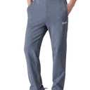 Zoulee Men's Open-Bottom Cotton Track Pants Sweatpants Jogging Pants with Zip Fly Thin Dark Grey XL