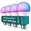 TREATLIFE Smart Light Bulbs 4 Pack, UL Certified 2.4GHz Color Changing Light Bulb, Works with Alexa Google Home, A19 E26 Dimmable LED Light Bulb 9W 800 Lumen for Party Decoration, Smart Home Lighting