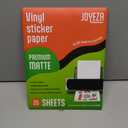 JOYEZA Premium Printable Vinyl Sticker Paper for Inkjet Printer - 25 Sheets Matte White Waterproof, Dries Quickly Vivid Colors, Holds Ink well- Tear Resistant - Inkjet & Laser Printer