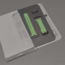 Apple Watch Band - Ocean Band - 49mm - Neon Green - One Size - Black Titanium Finish (Regular)