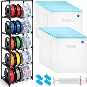 3D Printer Filament Storage Rack 5 Tier with 20 Vacuum Storage Bags