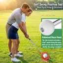 Retractable Golf Swing Training Aid, Golf Alignment Sticks for Swing Tempo & Chipping Practice, Golf Grip Trainer Right Hand with Arm Band for Beginners, Indoor Outdoor Practice