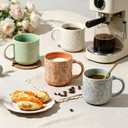 MONITO 12 OZ Coffee Mugs Set of 4, Modern Ceramic Coffee Mugs Set with Handle for Tea/Latte/Cappuccino/Milk/Cocoa