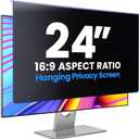 Computer Privacy Screen Filter 24" Hanging Privacy Screen Protector Compatible Widescreen Computer Monitor with Aspect Ratio 16:9,Anti-Glare Privacy Screen Protector for 23.6" 23.8" Monitor