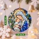 Christmas Ornaments, 2.8 Inch Ceramic Religious Ornament, Christmas Tree Ornaments, Xmas Decorations, Holiday Decorations, Christian Gifts, Religious Gift, Holiday Party Gifts, and Xmas Gift Ideas
